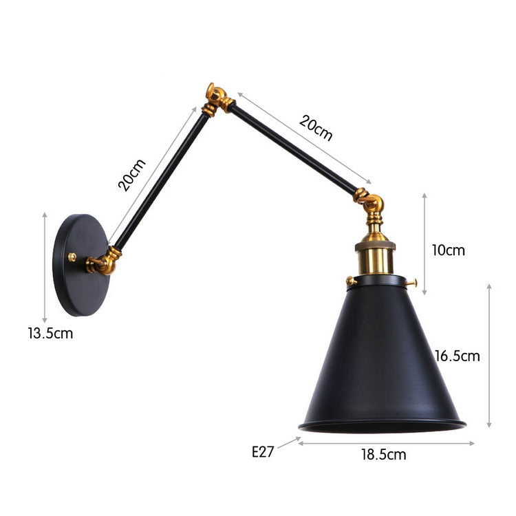 SkandiShop Adjustable Wall Lamp Sconce Iron Loft